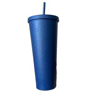STARBUCKS Matte Navy Blue S and Star Pattern LOGO